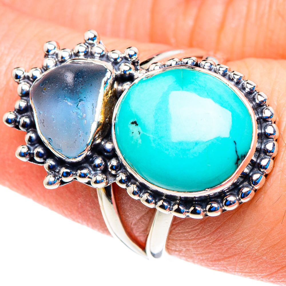 Tibetan Turquoise Rings handcrafted by Ana Silver Co - RING92850