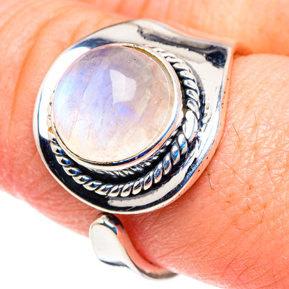 Rainbow Moonstone Rings handcrafted by Ana Silver Co - RING92852
