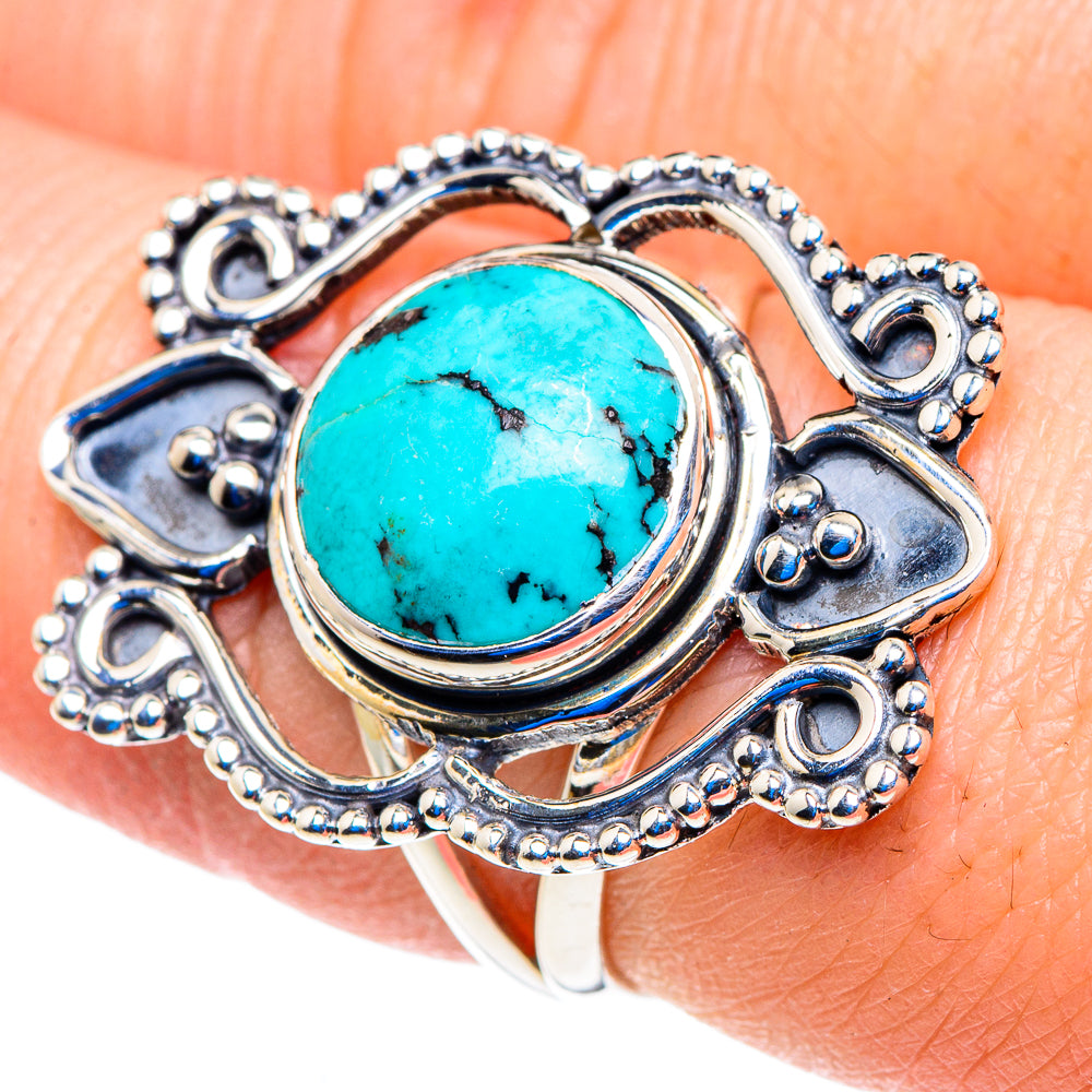 Tibetan Turquoise Rings handcrafted by Ana Silver Co - RING92856