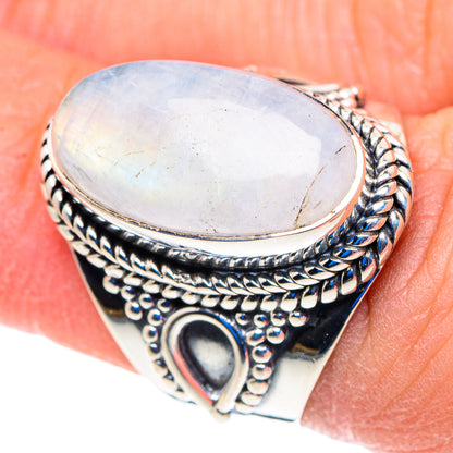 Rainbow Moonstone Rings handcrafted by Ana Silver Co - RING92864