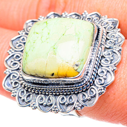 Lemon Chrysoprase Rings handcrafted by Ana Silver Co - RING92871