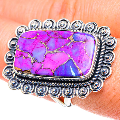 Purple Copper Composite Turquoise Rings handcrafted by Ana Silver Co - RING92878