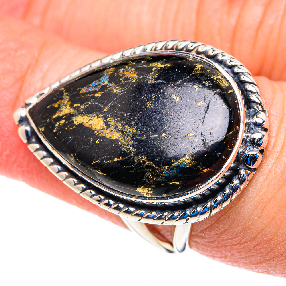 Pyrite Agate Rings handcrafted by Ana Silver Co - RING92883