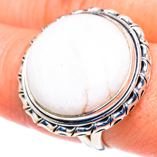 White Scolecite Rings handcrafted by Ana Silver Co - RING92885