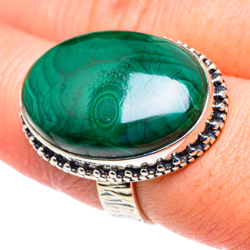 Malachite Rings handcrafted by Ana Silver Co - RING92900