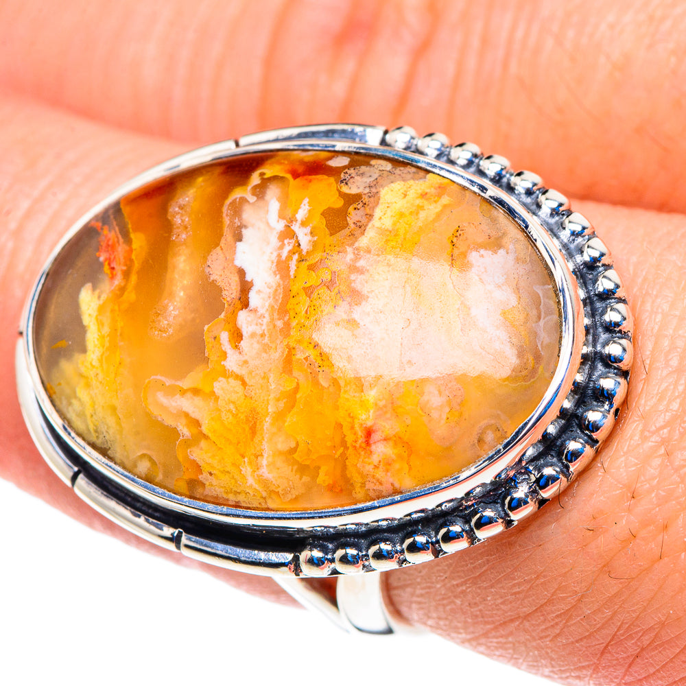 Plume Agate Rings handcrafted by Ana Silver Co - RING92905