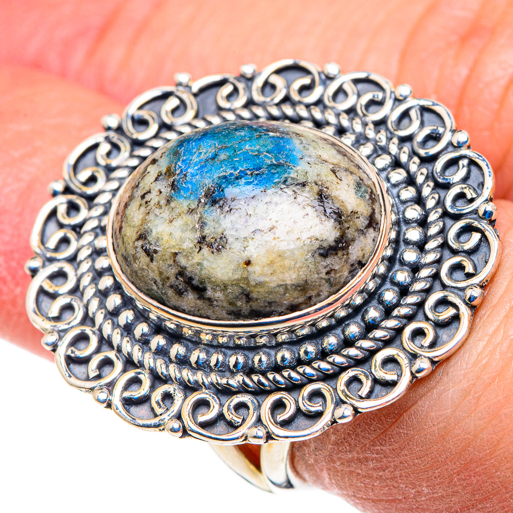 K2 Blue Azurite Rings handcrafted by Ana Silver Co - RING92946