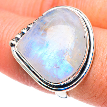 Rainbow Moonstone Rings handcrafted by Ana Silver Co - RING92963