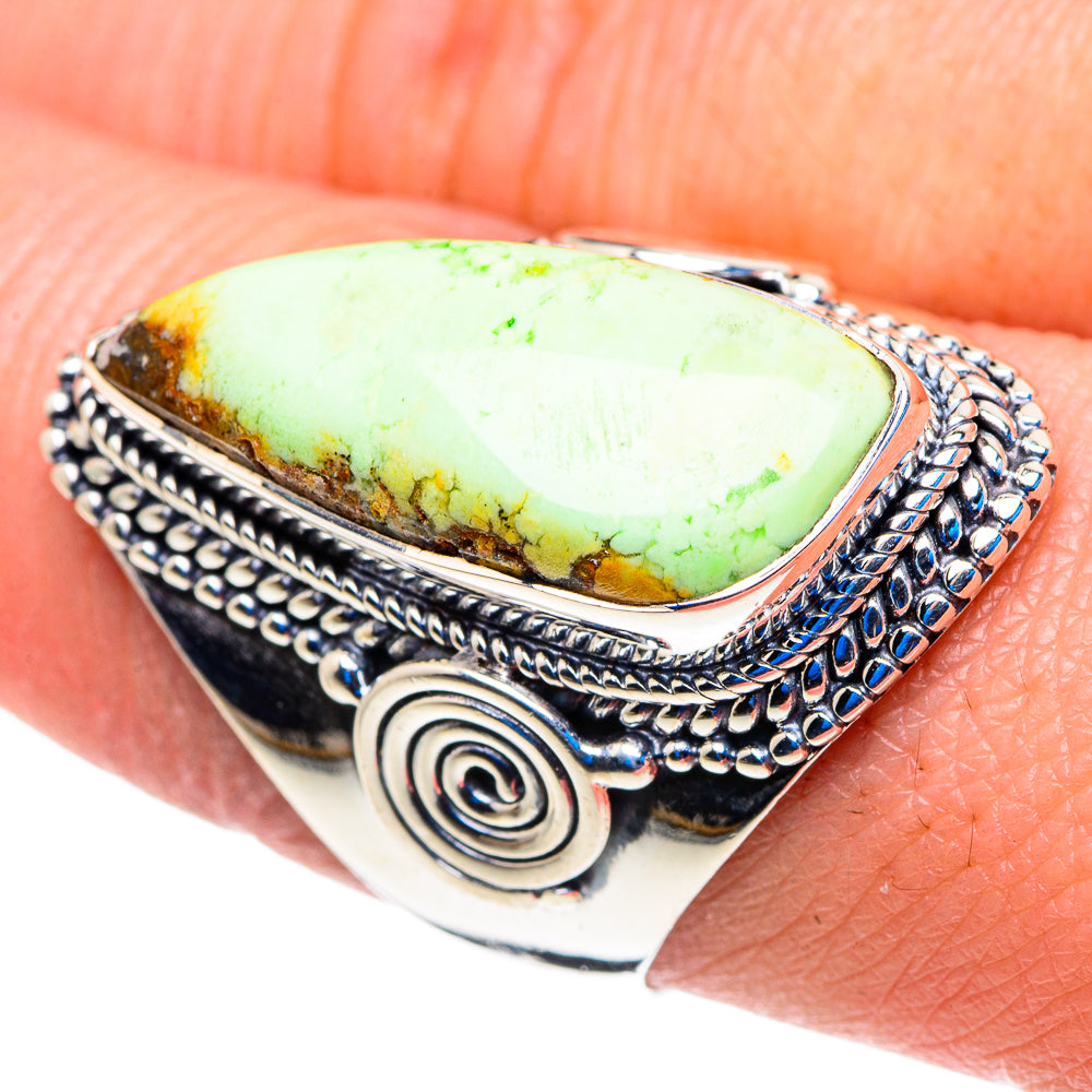 Lemon Chrysoprase Rings handcrafted by Ana Silver Co - RING92966