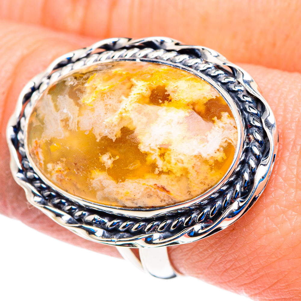Plume Agate Rings handcrafted by Ana Silver Co - RING92976