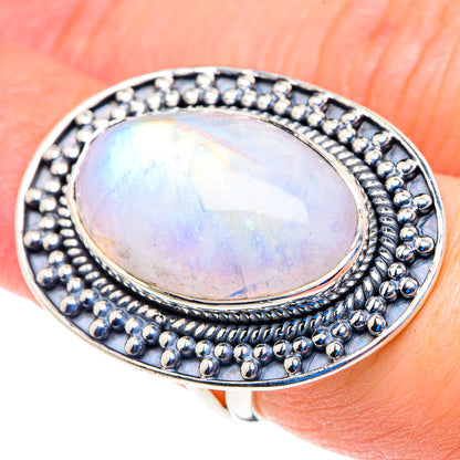 Rainbow Moonstone Rings handcrafted by Ana Silver Co - RING92999