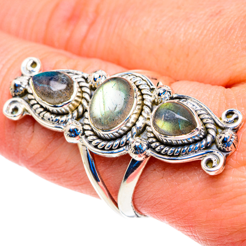 Labradorite Rings handcrafted by Ana Silver Co - RING93005