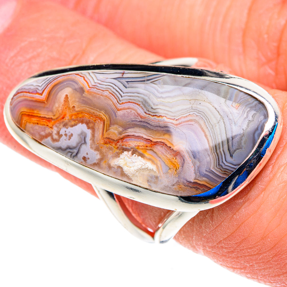 Laguna Lace Agate Rings handcrafted by Ana Silver Co - RING93008