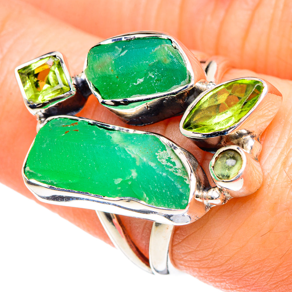 Chrysoprase Rings handcrafted by Ana Silver Co - RING93025