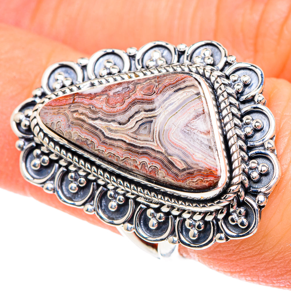 Crazy Lace Agate Rings handcrafted by Ana Silver Co - RING93027