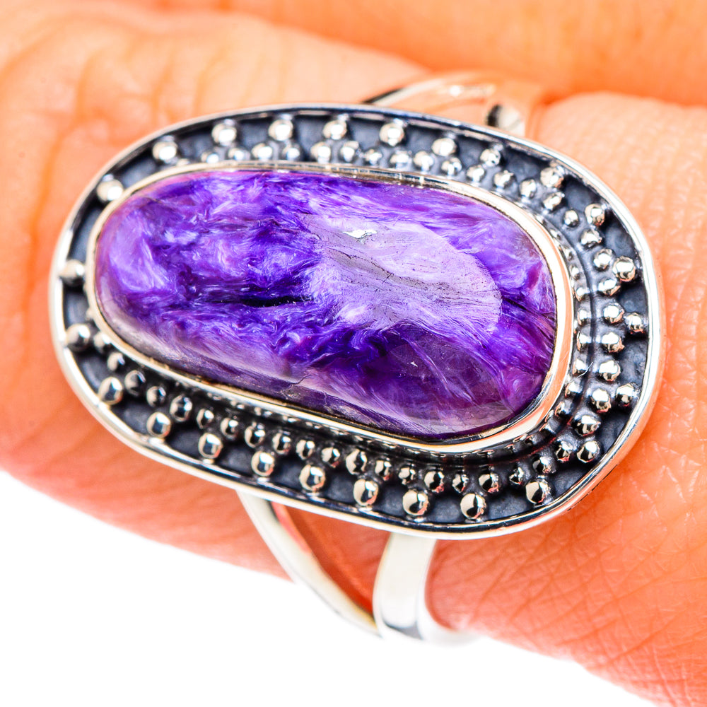 Charoite Rings handcrafted by Ana Silver Co - RING93035