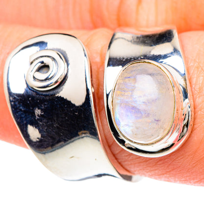 Rainbow Moonstone Rings handcrafted by Ana Silver Co - RING93039