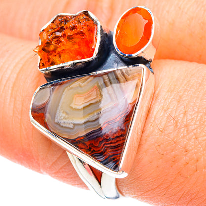 Crazy Lace Agate Rings handcrafted by Ana Silver Co - RING93042