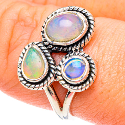 Ethiopian Opal Rings handcrafted by Ana Silver Co - RING93043