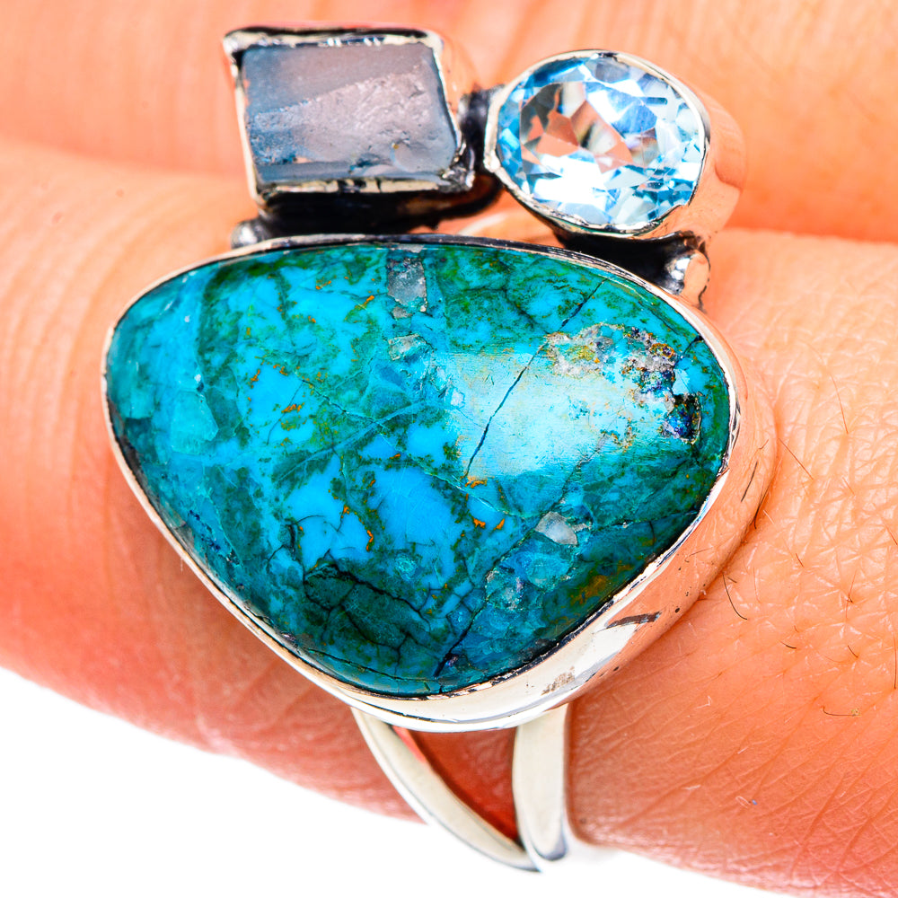 Chrysocolla Rings handcrafted by Ana Silver Co - RING93048