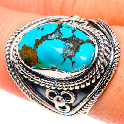 Tibetan Turquoise Rings handcrafted by Ana Silver Co - RING93049