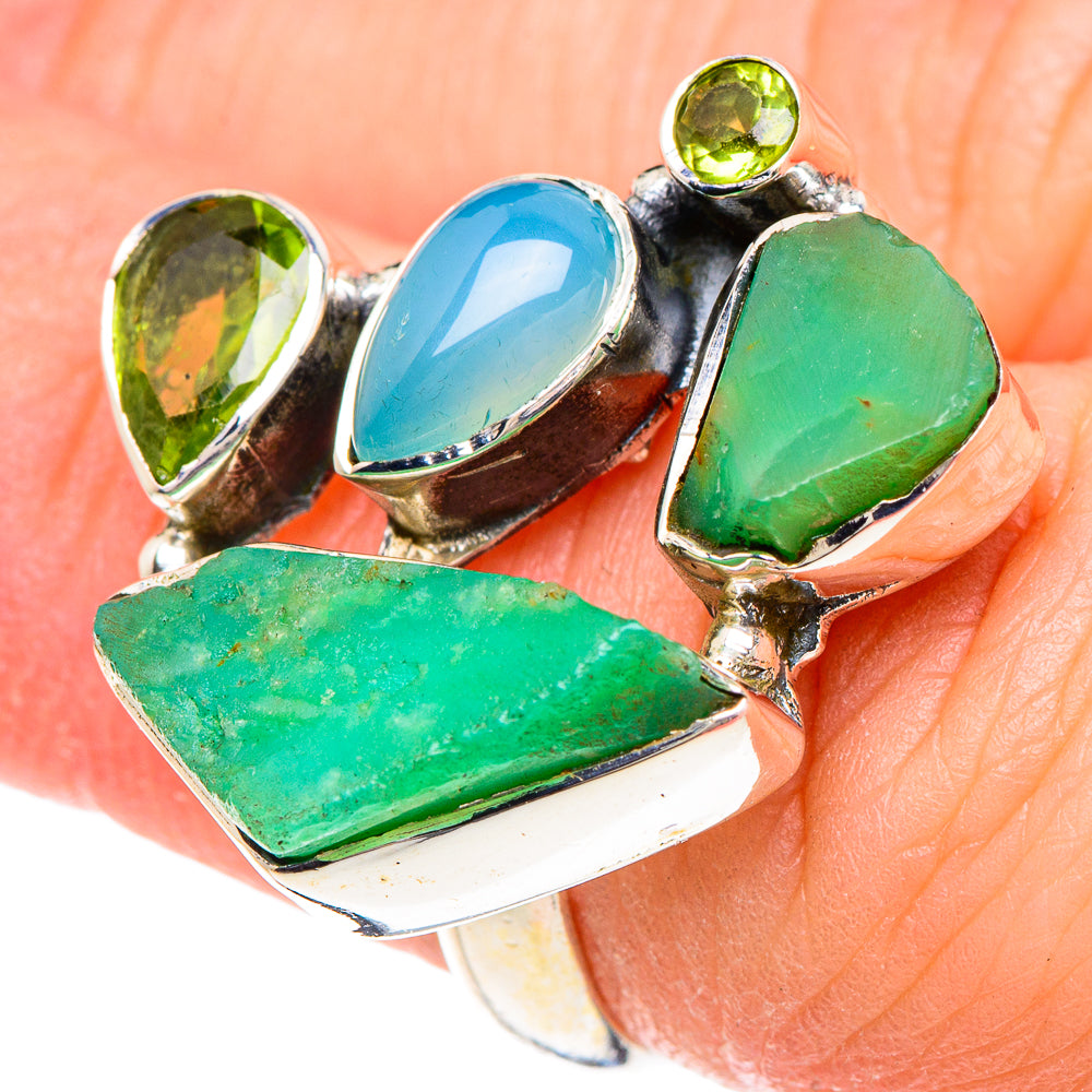 Chrysoprase Rings handcrafted by Ana Silver Co - RING93050