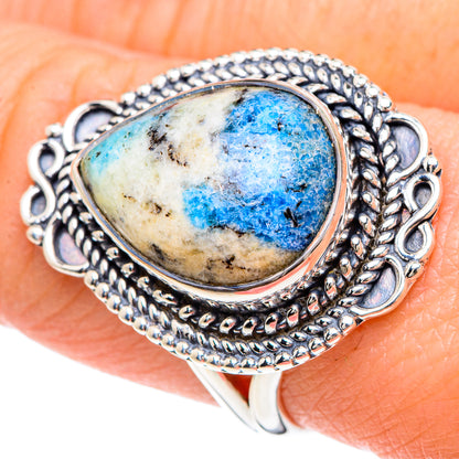 K2 Blue Azurite Rings handcrafted by Ana Silver Co - RING93067