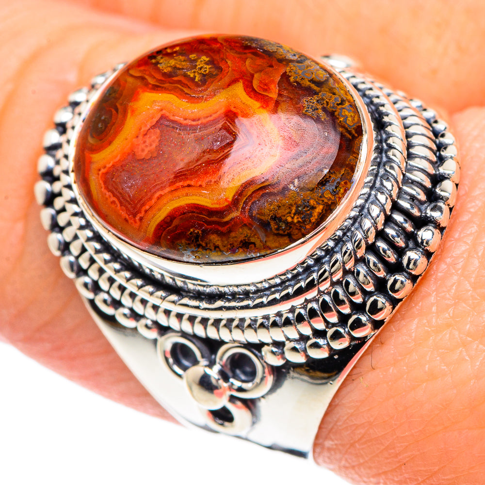 Crazy Lace Agate Rings handcrafted by Ana Silver Co - RING93072