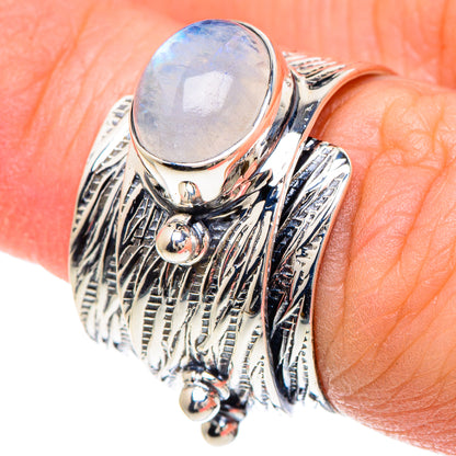 Rainbow Moonstone Rings handcrafted by Ana Silver Co - RING93081