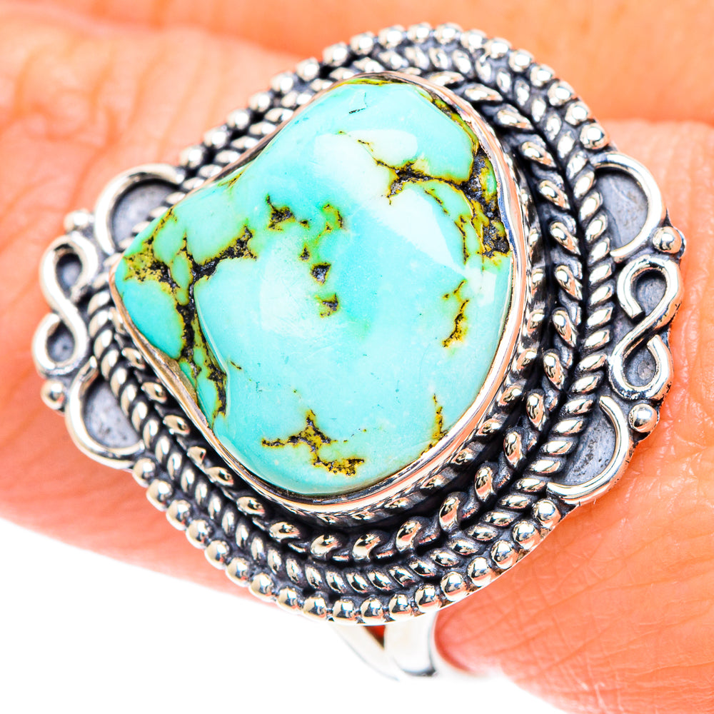 Tibetan Turquoise Rings handcrafted by Ana Silver Co - RING93082