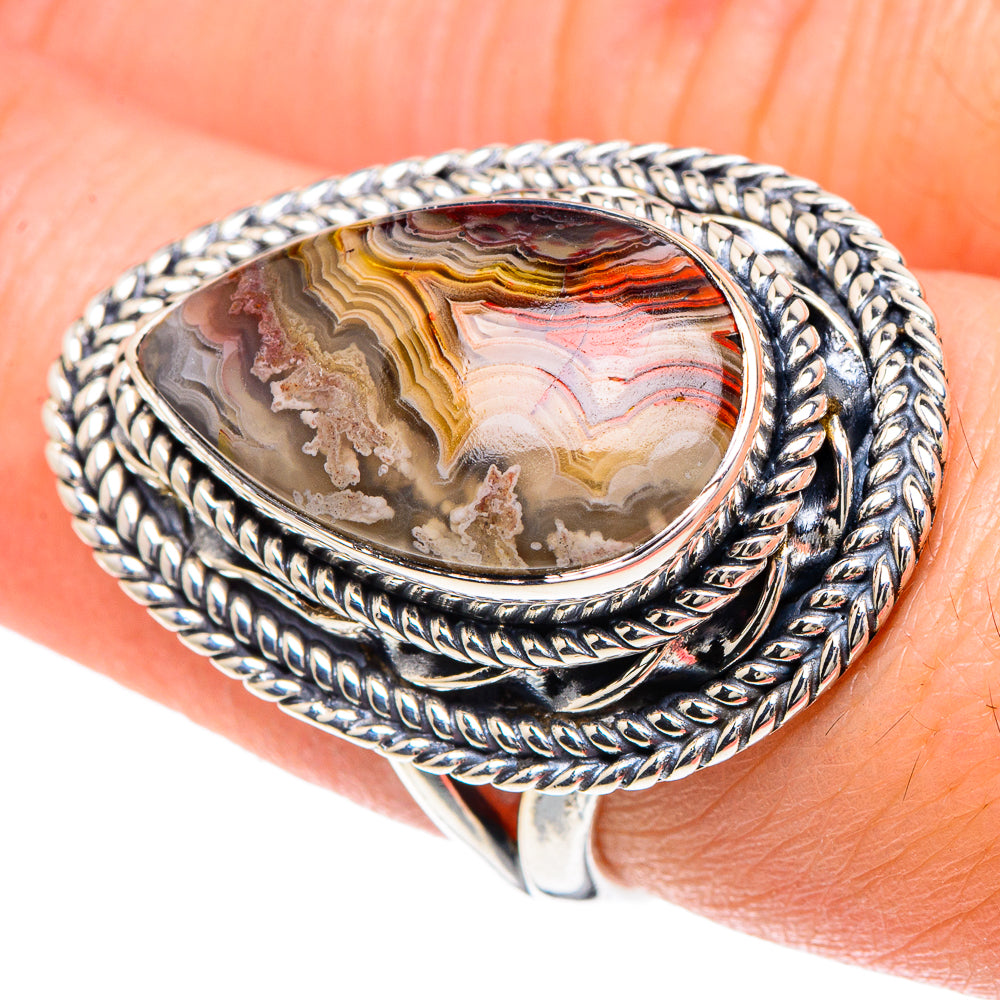 Laguna Lace Agate Rings handcrafted by Ana Silver Co - RING93088