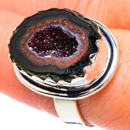 Coconut Geode Druzy Rings handcrafted by Ana Silver Co - RING93103
