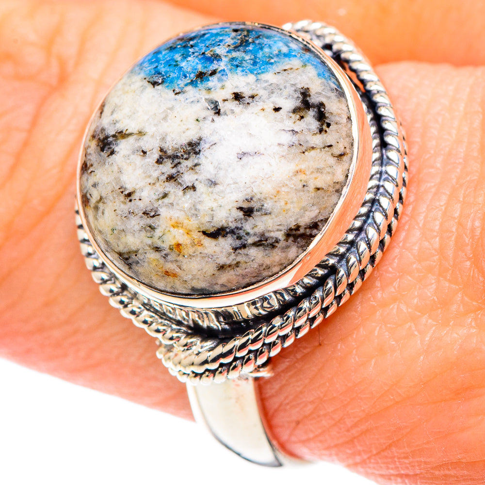 K2 Blue Azurite Rings handcrafted by Ana Silver Co - RING93119