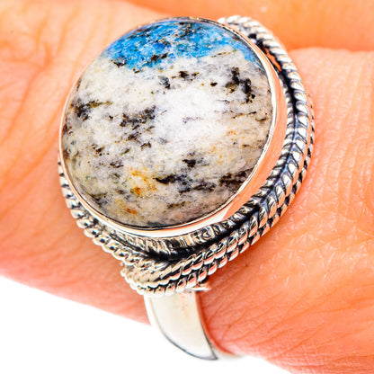 K2 Blue Azurite Rings handcrafted by Ana Silver Co - RING93119
