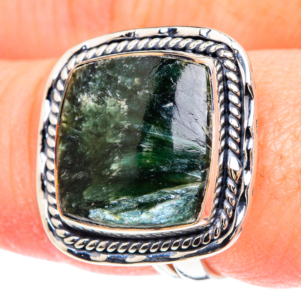 Seraphinite Rings handcrafted by Ana Silver Co - RING93126