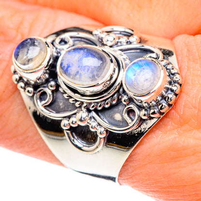 Rainbow Moonstone Rings handcrafted by Ana Silver Co - RING93134