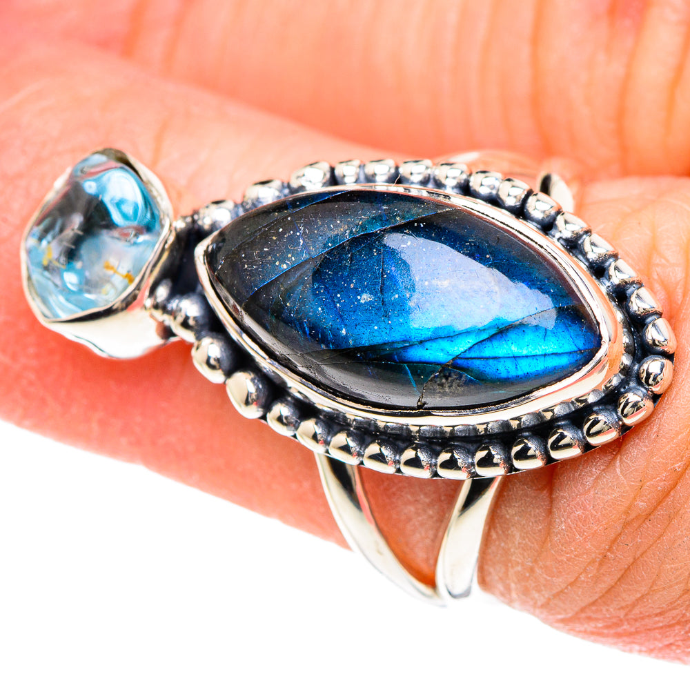 Labradorite Rings handcrafted by Ana Silver Co - RING93142