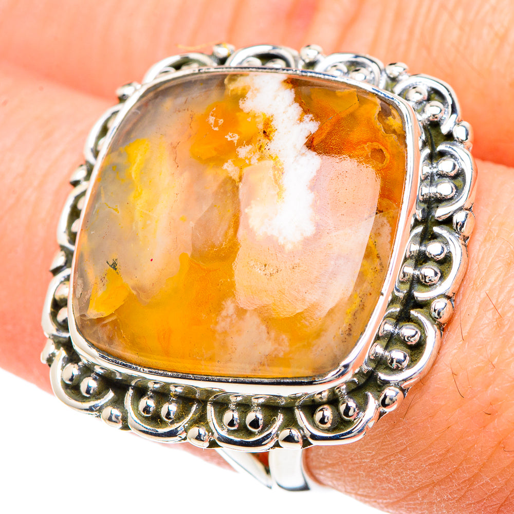 Plume Agate Rings handcrafted by Ana Silver Co - RING93156