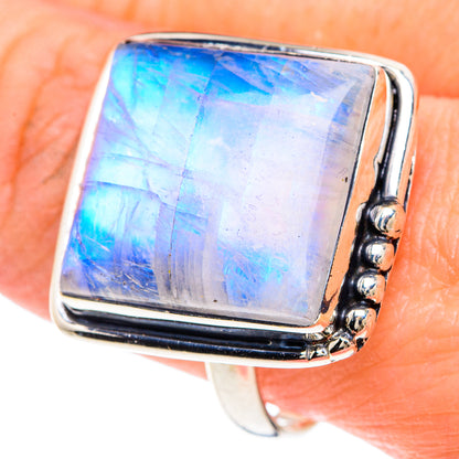 Rainbow Moonstone Rings handcrafted by Ana Silver Co - RING93168