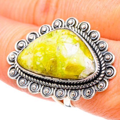 African Green Opal Rings handcrafted by Ana Silver Co - RING93175