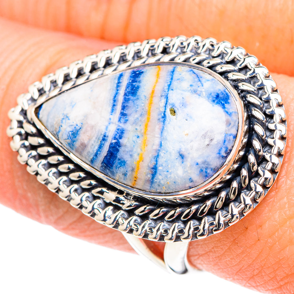 Blue Scheelite Rings handcrafted by Ana Silver Co - RING93177