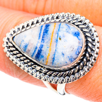 Blue Scheelite Rings handcrafted by Ana Silver Co - RING93177