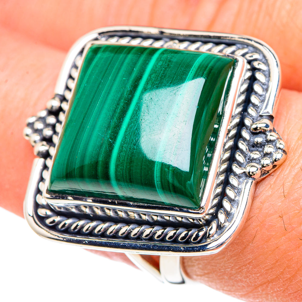 Malachite Rings handcrafted by Ana Silver Co - RING93181
