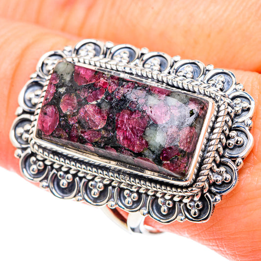 Russian Eudialyte Rings handcrafted by Ana Silver Co - RING93189