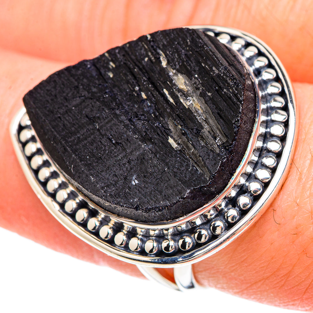 Black Tourmaline Rings handcrafted by Ana Silver Co - RING93192