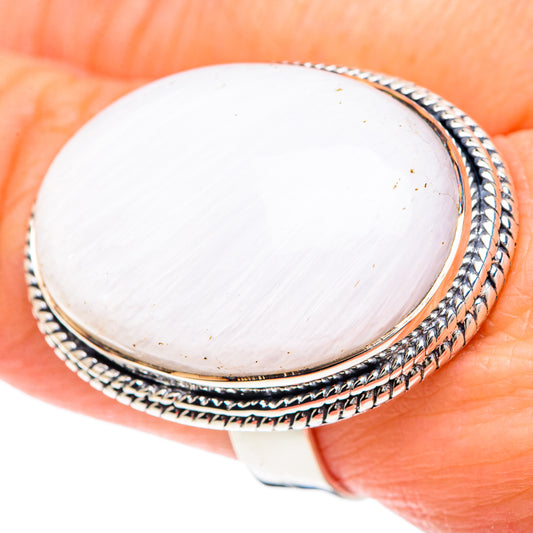 White Scolecite Rings handcrafted by Ana Silver Co - RING93197