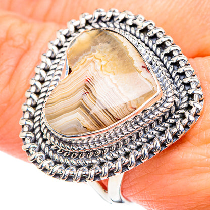 Laguna Lace Agate Rings handcrafted by Ana Silver Co - RING93198