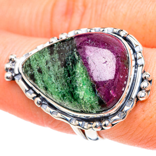Ruby Zoisite Rings handcrafted by Ana Silver Co - RING93211
