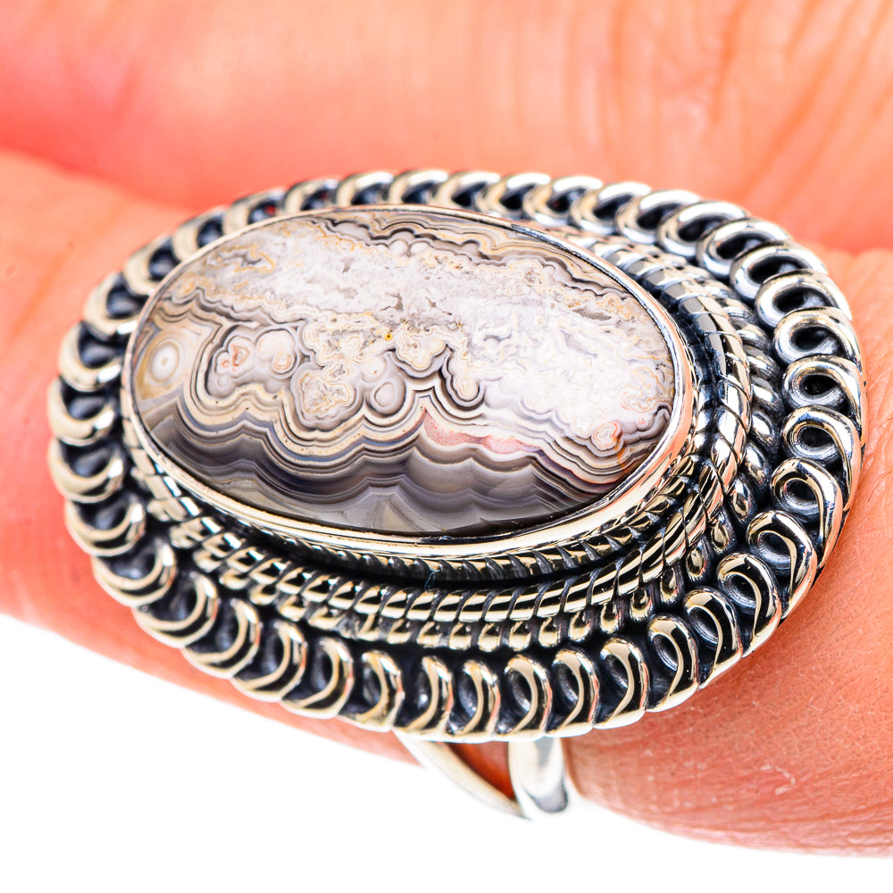 Laguna Lace Agate Rings handcrafted by Ana Silver Co - RING93230