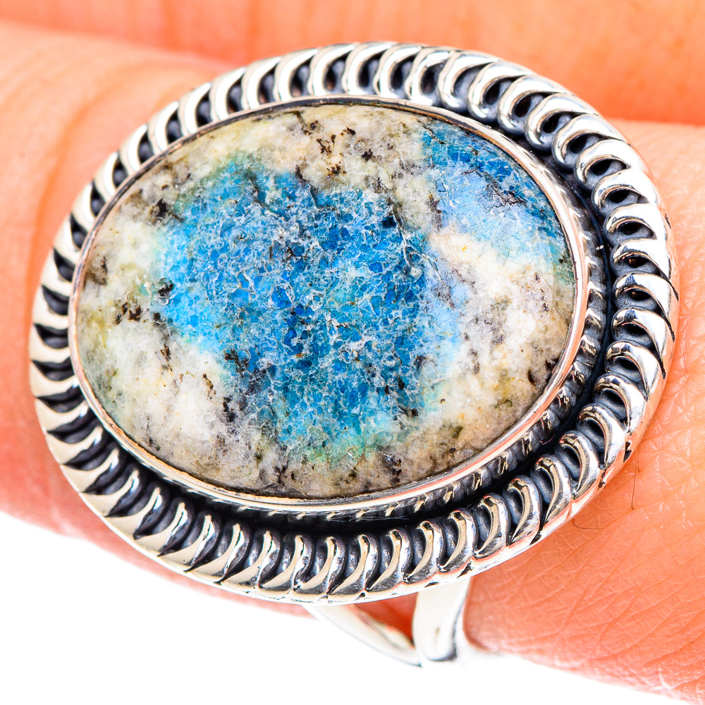 K2 Blue Azurite Rings handcrafted by Ana Silver Co - RING93240